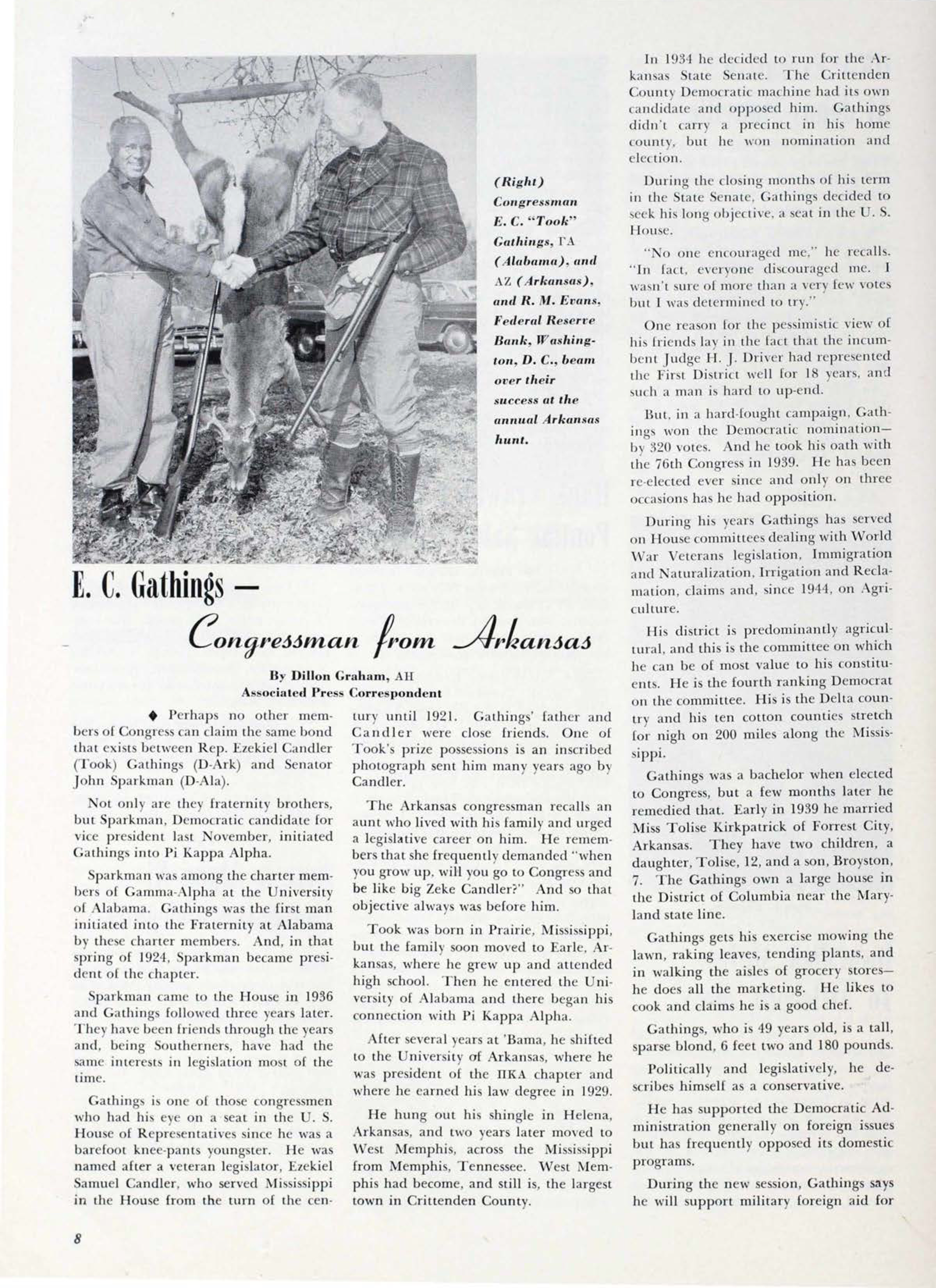 E.C. Gathings - Congressman From Arkansas